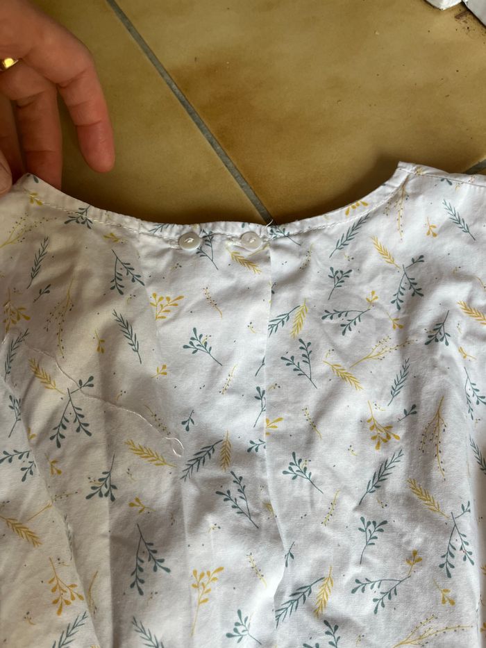 Belle robe d’été blanche motifs « feuilles » T. 12 ans /152 cm fille TBE - photo numéro 9