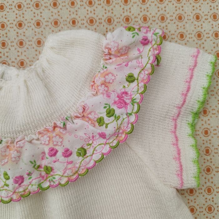 Blouse avec broderie bébé fille vintage - photo numéro 2