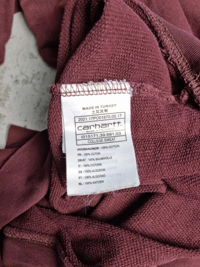Sweat Carhartt bordeaux, XS Hommes - photo numéro 6