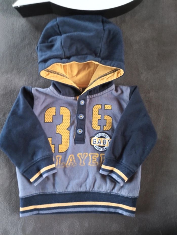 Sweat léger à capuche Garçon 6 mois Player - photo numéro 2