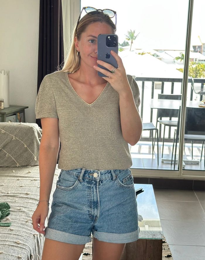 Top gris et doré – Taille S - Morgan