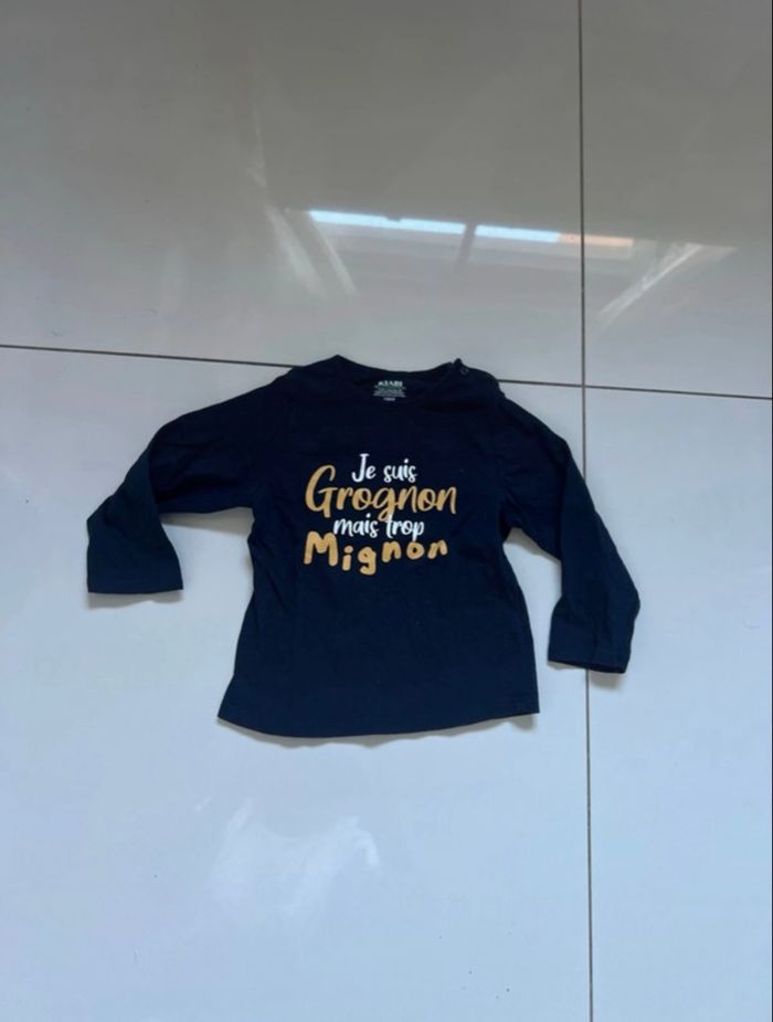 T shirt manche longue bébé kiabi taille 18 mois