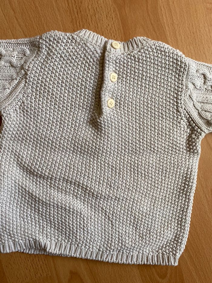 Beau pull crème DPAM T. 6 mois/68 cm garçon TBE - photo numéro 4