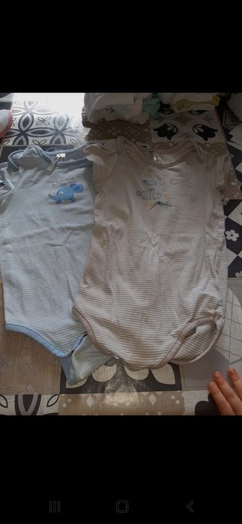 Lot de 2 bodys manches courtes taille 18 mois