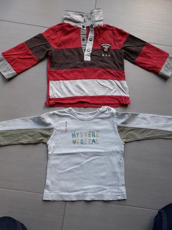 Lot de 2 hauts manches longues 18 mois