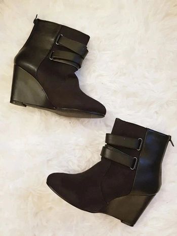 Bottines Mim compensées noires bi matière T40 TBE