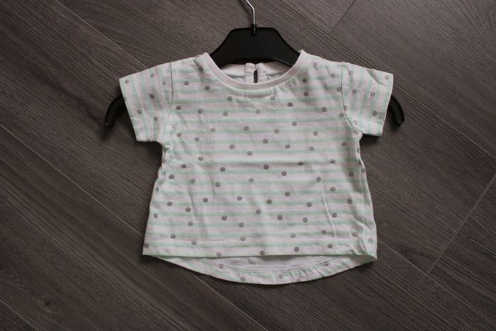 T-shirt manches courtes taille 3 mois 56-62 cm (NEUF). - photo numéro 3