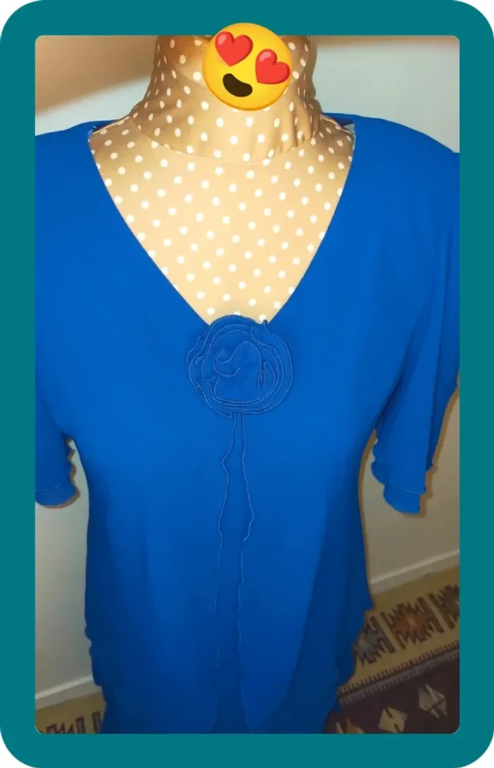 Robe de soirée vintage femme, Cattiva, bleu flamboyant, taille M - photo numéro 7