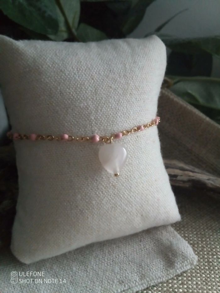 Bracelet amour pierre de quartz rose