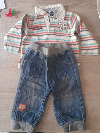 Ensemble pantalon/polo Kitiwatt garçon 18 mois