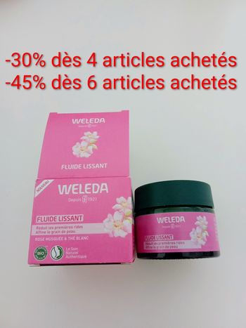 Soin Visage WELEDA Fluide Lissant Rose Musquée & Thé Blanc - NEUF
