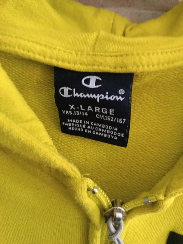 Gilet zippé jaune à capuche Champion 36 - photo numéro 3