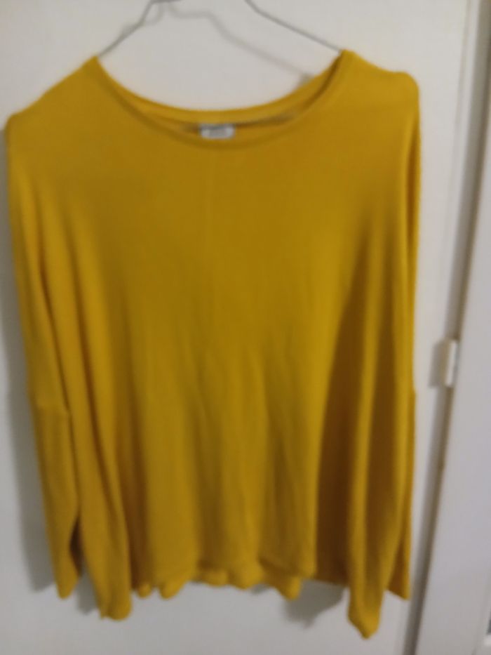 Pull femme moutarde taille L matiere viscose ,acrilyque demi manches - photo numéro 5