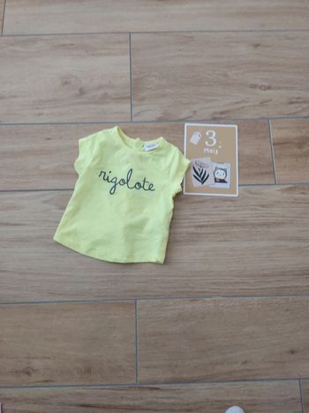 T shirt manches courtes 3 mois tape a oeil