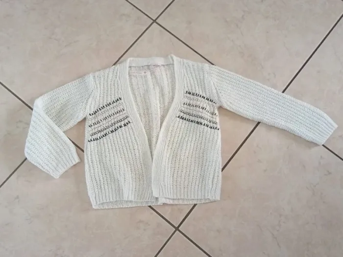 Gilet ouvert blanc tape à l'oeil 5 ans