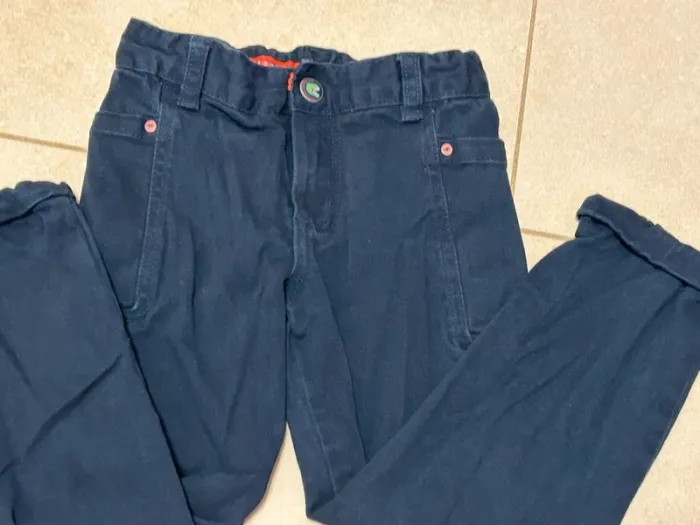 Pantalon en coton bleu marine garçon bouton dinosaure Sergent Major taille 4 ans - photo numéro 3
