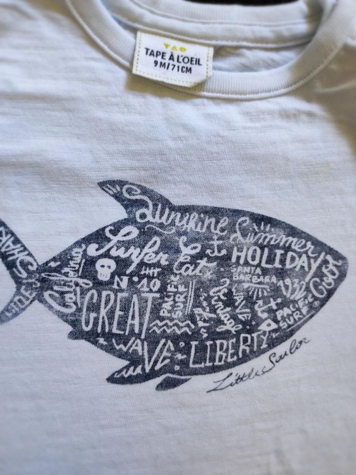 Tee shirt manches courtes 9 mois - photo numéro 2