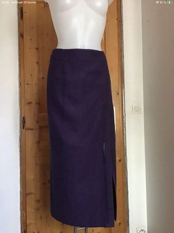 Jupe  longue violette chevrons vintage 90s Ambre