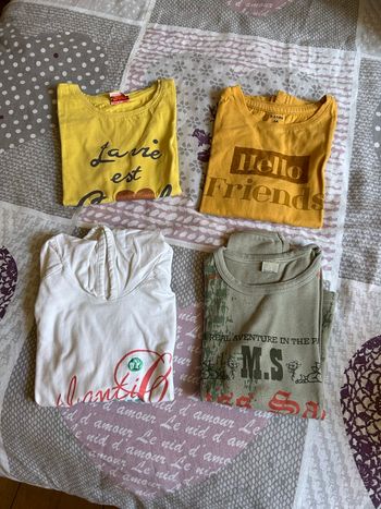 Lot de 4 t-shirts manches longues petite fille 