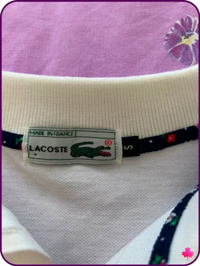 Polo Lacoste blanc classique - Taille S - Made in France - photo numéro 5