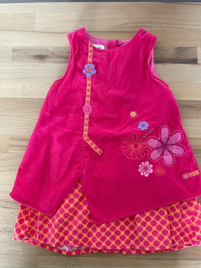Robe velours rose vif sans manches - photo numéro 2