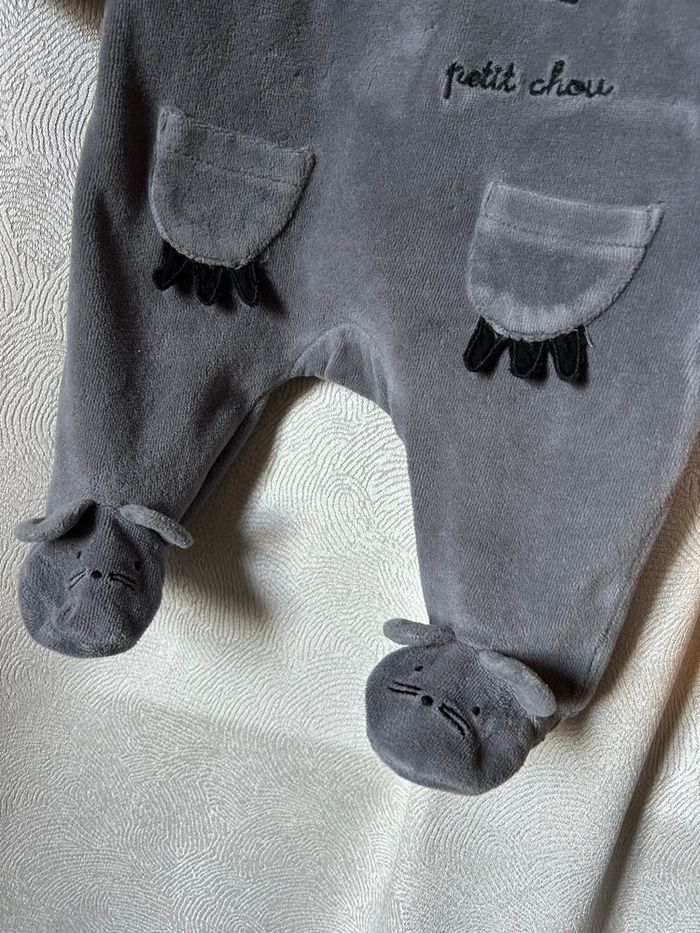 2 pyjamas velours 1 mois Kiabi - photo numéro 3