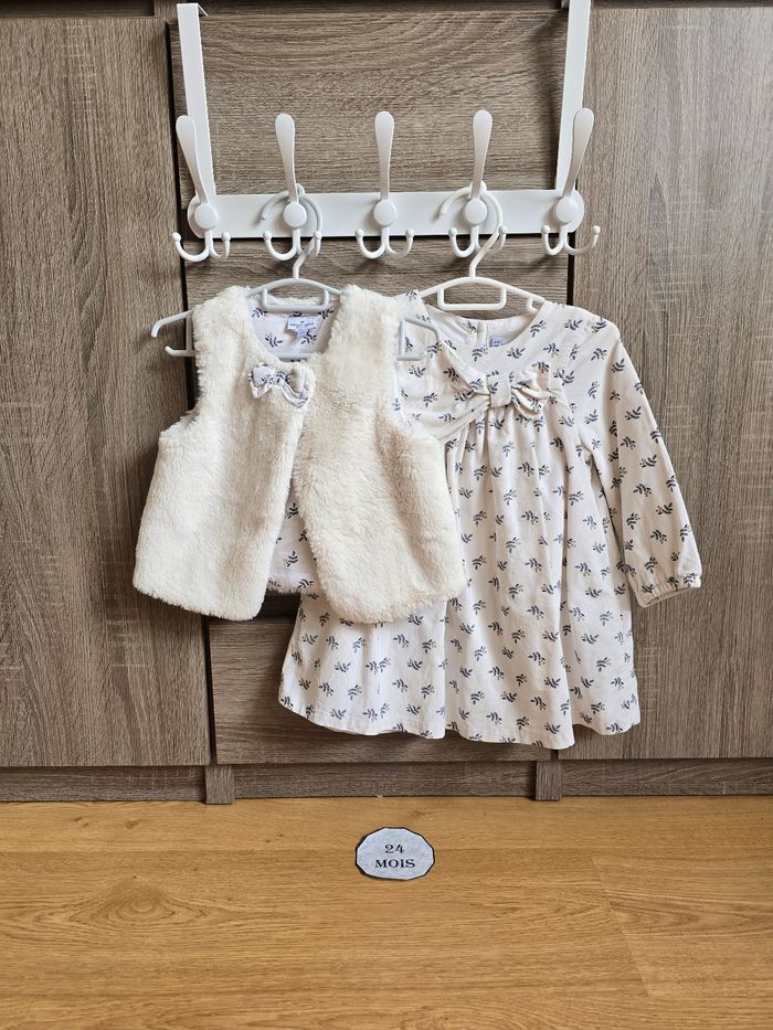 Vêtement Bébé Fille - Ensemble Robe + Gilet - Sergent Major - 24 mois 86 cm