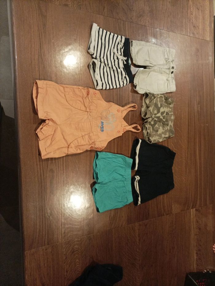Lot de 5 shorts et 1 salopette short garçon 2 ans