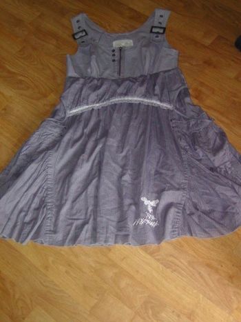 Robe LA MODE EST A VOUS grise légère bretelles 36 TBE