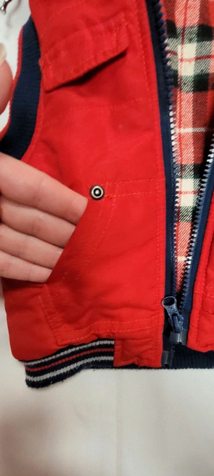 Blouson sans manches bucheron rouge Tom&Kiddy - photo numéro 5