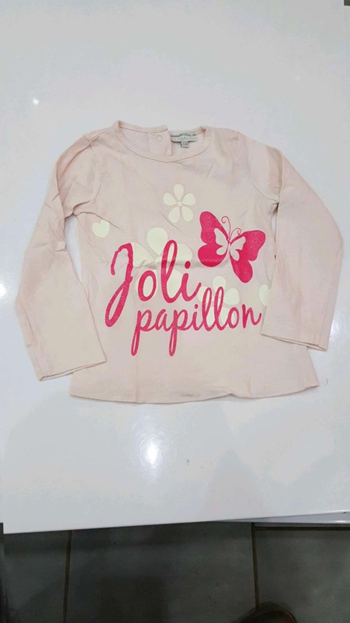 T shirt rose  clair 3  ans  kimbaloo
