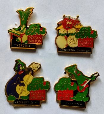 Lot de 4 pin's les gum's paysan Breton