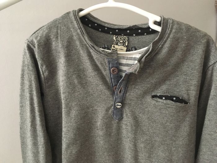 T-shirt manches longues Tape à l’Œil, couleur gris, taille 4 ans. - photo numéro 2