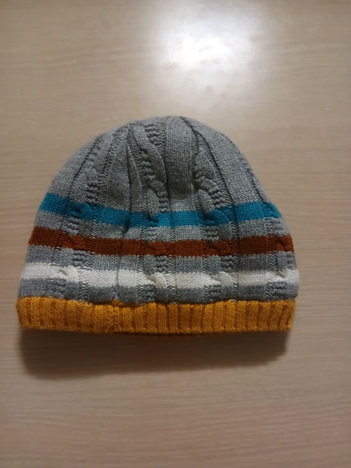 Bonnet bebe smiley fourre a l interieur taille 9/12 mois matiere polytere - photo numéro 4