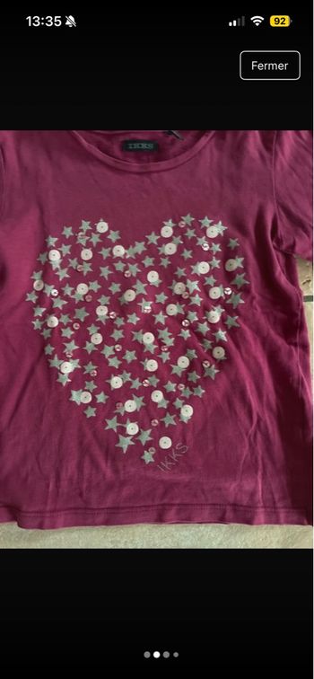 Tee-shirt manches longues violine imprimé  marque IKKS taille 6 ans 