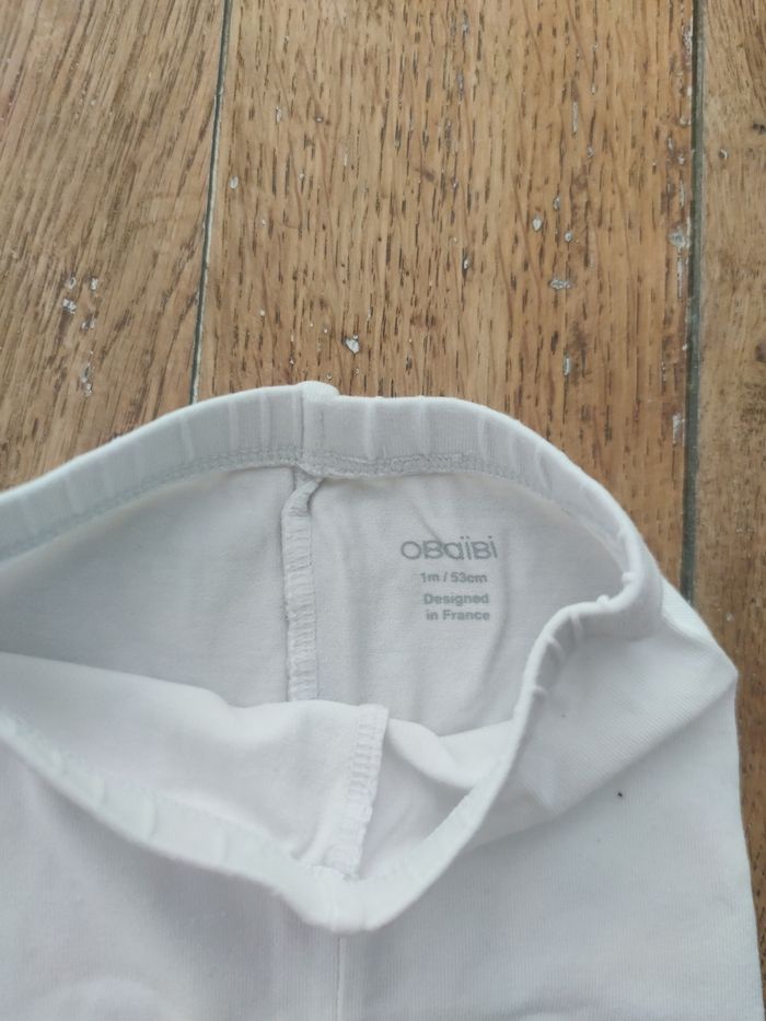 Legging 1 mois blanc obaibi - photo numéro 2
