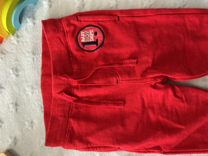 pantalon de jogging rouge taille élastique et lien de serrage 6 mois orchestra - photo numéro 6