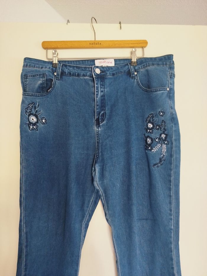 Jean 👖 brodé élastique Toscane - photo numéro 3