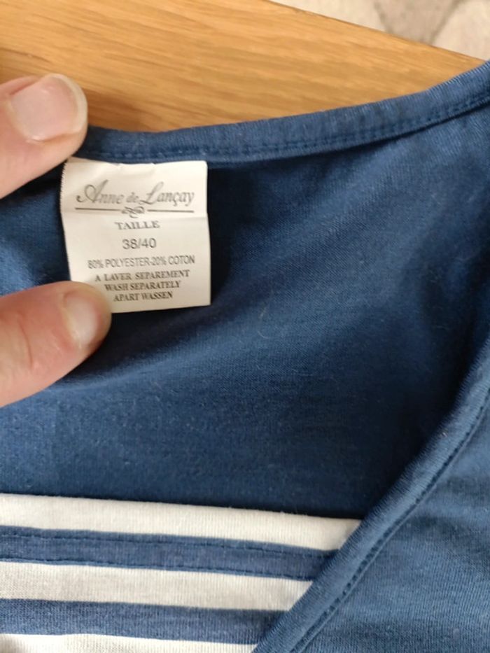 Tee-shirt bleu Anne de lancay - photo numéro 2