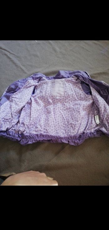 Veste violet à capuche grain de blé fille 12 mois