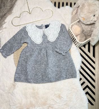 🤍 Robe en maille col Claudine - bébé fille • 6 mois 🤍