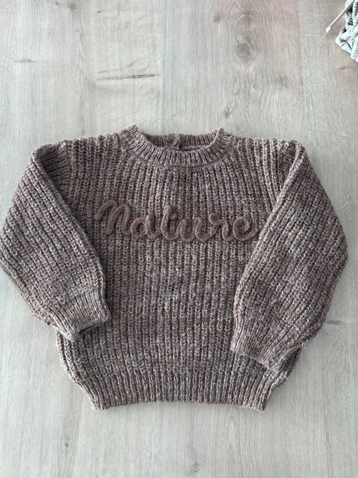 Pull laine marron 18 mois