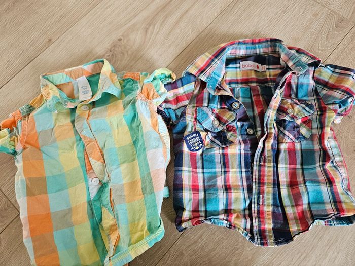 Lot de 2 chemises manche courte 1 an