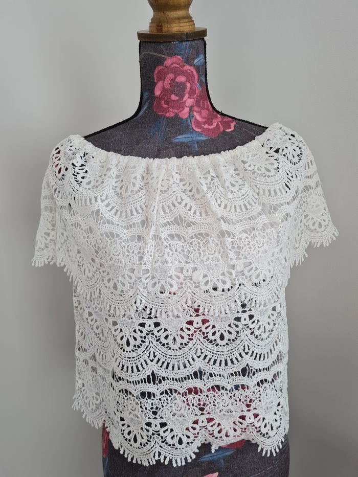 Superbe haut blanc crochet - photo numéro 2
