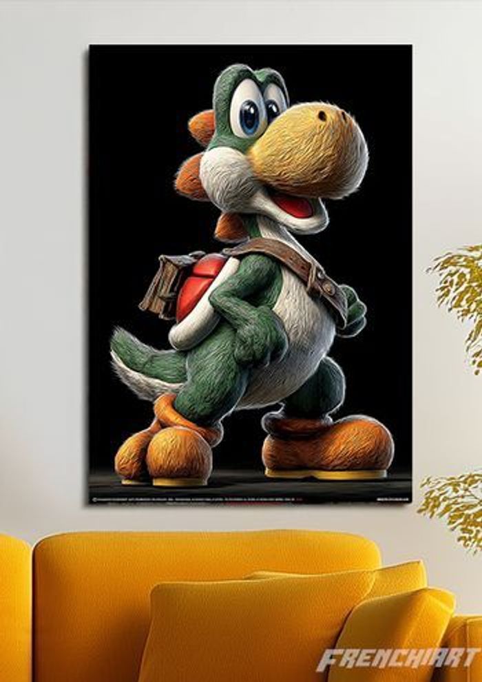 Poster métallique 30cm x 42cm Yoshi Mario Poster + aimant mural fourni.