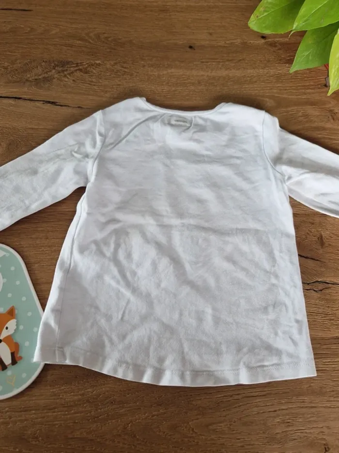 T-shirt manches longues blanc à motifs - Taille 2 ans 86cm - Catimini - photo numéro 6