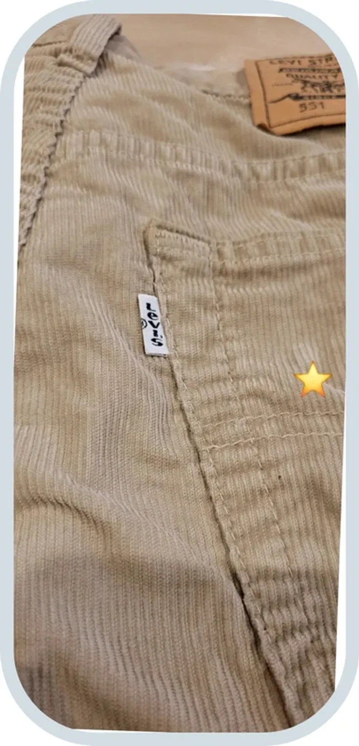 Jean Levi's 551 – Coupe droite vintage – Beige/ Kaki clair - Très bon état - Taille 38/40 - photo numéro 6