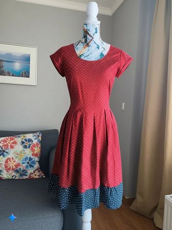 Robe Vintage Clockhouse T36 - Rouge à Pois, Charme Rétro !