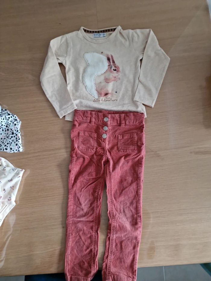 Ensemble haut lapin et pantalon tao 96cm