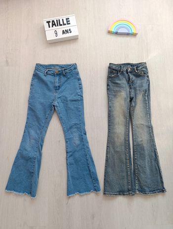 Lot 2 jeans pattes d'éléphant fille